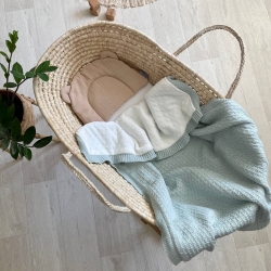 Păturică bebe Confort din bumbac și țesătură minky, culoare mentă